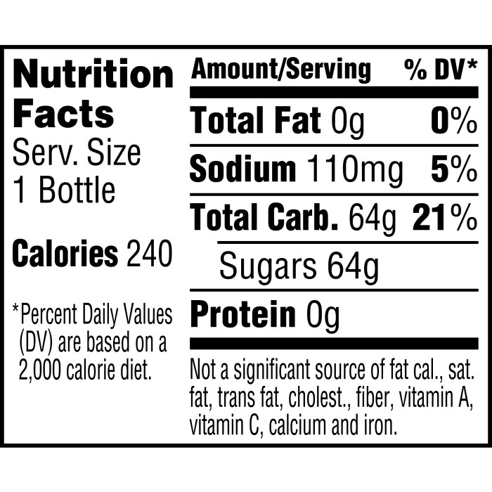 Bottle sprite nutrition facts